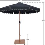 Amalfi Water Resistant Fabric And Aluminum Patio Umbrella with Base Set