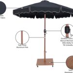 Amalfi Water Resistant Fabric And Aluminum Patio Umbrella with Base Set