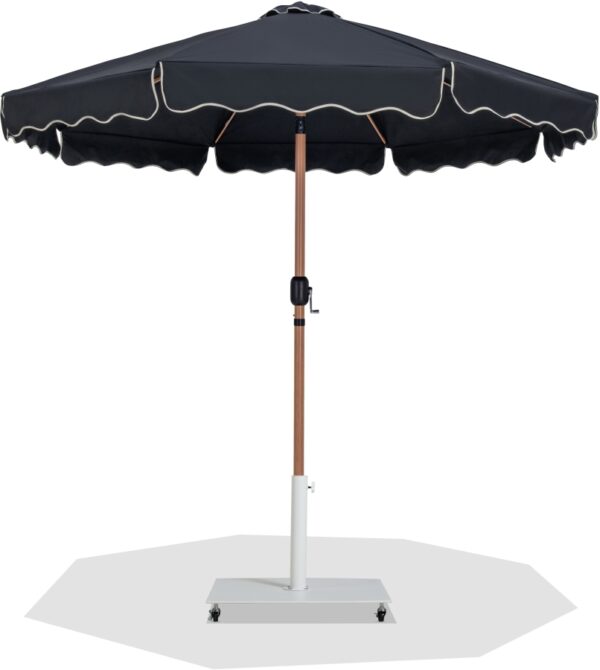 Amalfi Water Resistant Fabric And Aluminum Patio Umbrella with Base Set