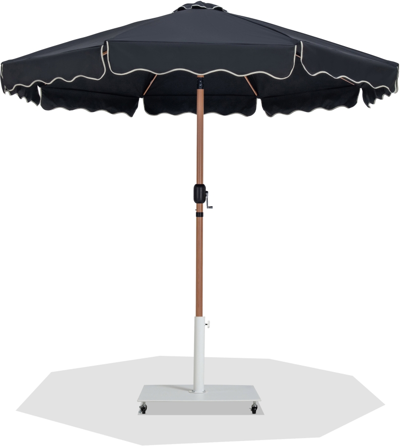 Amalfi Water Resistant Fabric And Aluminum Patio Umbrella with Base Set