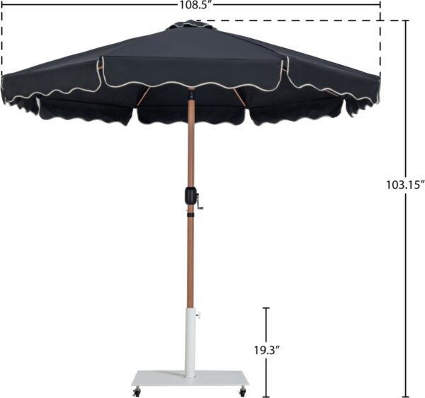 Amalfi Water Resistant Fabric And Aluminum Patio Umbrella with Base Set