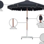 Amalfi Water Resistant Fabric And Aluminum Patio Umbrella with Base Set