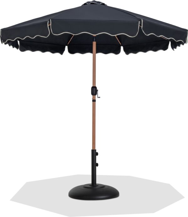 Amalfi Water Resistant Fabric And Aluminum Patio Umbrella with Base Set