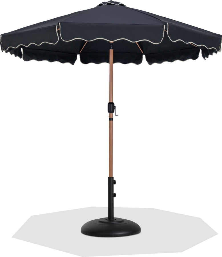 Amalfi Water Resistant Fabric And Aluminum Patio Umbrella with Base Set