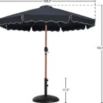 Amalfi Water Resistant Fabric And Aluminum Patio Umbrella with Base Set