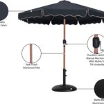 Amalfi Water Resistant Fabric And Aluminum Patio Umbrella with Base Set