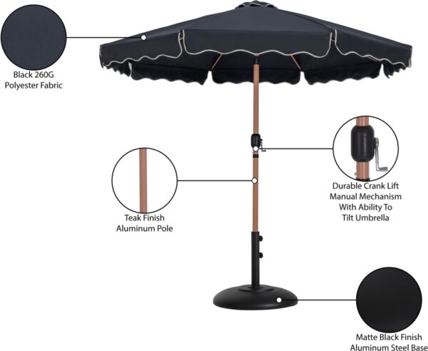 Amalfi Water Resistant Fabric And Aluminum Patio Umbrella with Base Set