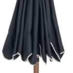 Amalfi Water Resistant Fabric And Aluminum Patio Umbrella with Base Set