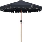 Amalfi Water Resistant Fabric And Aluminum Patio Umbrella with Base Set