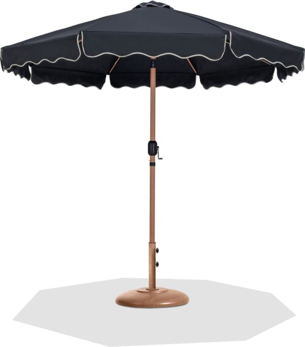 Amalfi Water Resistant Fabric And Aluminum Patio Umbrella with Base Set