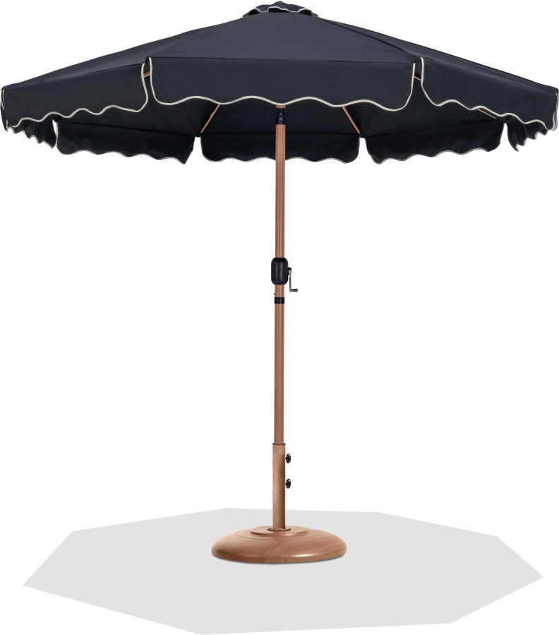 Amalfi Water Resistant Fabric And Aluminum Patio Umbrella with Base Set