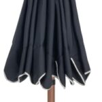Amalfi Water Resistant Fabric And Aluminum Patio Umbrella with Base Set