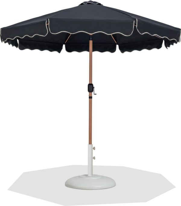 Amalfi Water Resistant Fabric And Aluminum Patio Umbrella with Base Set