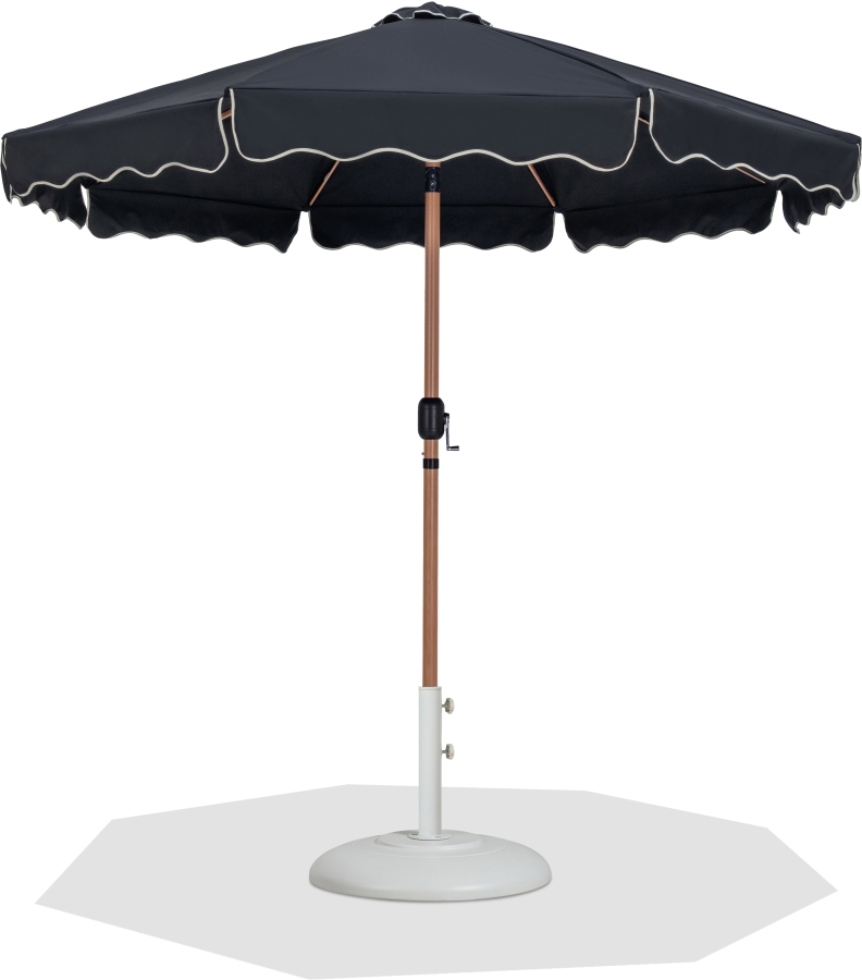 Amalfi Water Resistant Fabric And Aluminum Patio Umbrella with Base Set