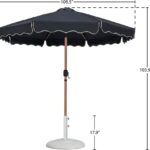 Amalfi Water Resistant Fabric And Aluminum Patio Umbrella with Base Set