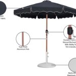 Amalfi Water Resistant Fabric And Aluminum Patio Umbrella with Base Set