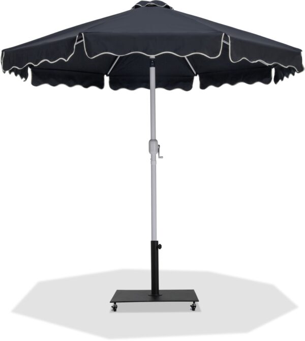 Amalfi Water Resistant Fabric And Aluminum Patio Umbrella with Base Set