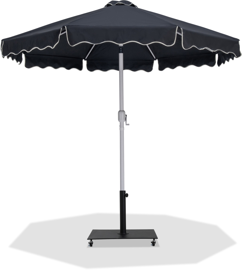 Amalfi Water Resistant Fabric And Aluminum Patio Umbrella with Base Set