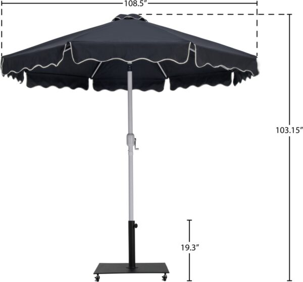 Amalfi Water Resistant Fabric And Aluminum Patio Umbrella with Base Set