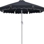 Amalfi Water Resistant Fabric And Aluminum Patio Umbrella with Base Set
