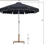 Amalfi Water Resistant Fabric And Aluminum Patio Umbrella with Base Set
