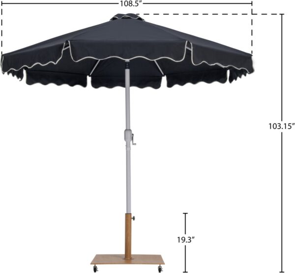 Amalfi Water Resistant Fabric And Aluminum Patio Umbrella with Base Set