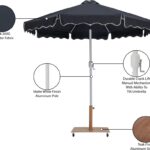 Amalfi Water Resistant Fabric And Aluminum Patio Umbrella with Base Set