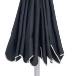 Amalfi Water Resistant Fabric And Aluminum Patio Umbrella with Base Set