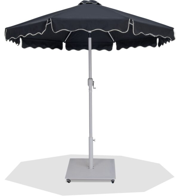 Amalfi Water Resistant Fabric And Aluminum Patio Umbrella with Base Set