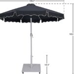 Amalfi Water Resistant Fabric And Aluminum Patio Umbrella with Base Set