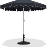 Amalfi Water Resistant Fabric And Aluminum Patio Umbrella with Base Set