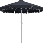 Amalfi Water Resistant Fabric And Aluminum Patio Umbrella with Base Set