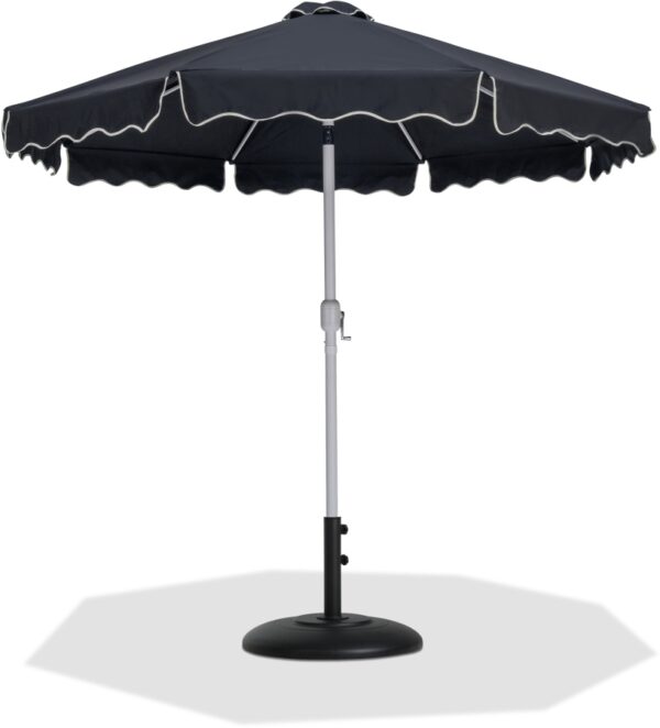 Amalfi Water Resistant Fabric And Aluminum Patio Umbrella with Base Set