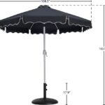 Amalfi Water Resistant Fabric And Aluminum Patio Umbrella with Base Set