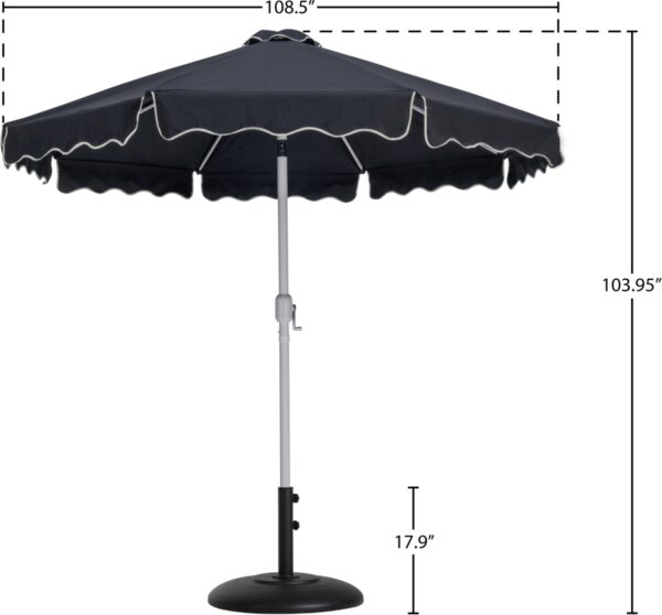 Amalfi Water Resistant Fabric And Aluminum Patio Umbrella with Base Set