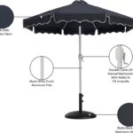 Amalfi Water Resistant Fabric And Aluminum Patio Umbrella with Base Set