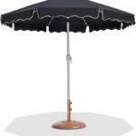 Amalfi Water Resistant Fabric And Aluminum Patio Umbrella with Base Set