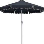 Amalfi Water Resistant Fabric And Aluminum Patio Umbrella with Base Set