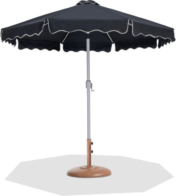 Amalfi Water Resistant Fabric And Aluminum Patio Umbrella with Base Set