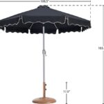 Amalfi Water Resistant Fabric And Aluminum Patio Umbrella with Base Set