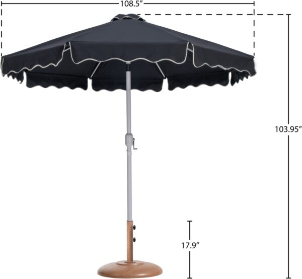 Amalfi Water Resistant Fabric And Aluminum Patio Umbrella with Base Set