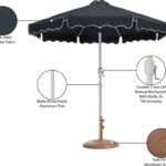 Amalfi Water Resistant Fabric And Aluminum Patio Umbrella with Base Set