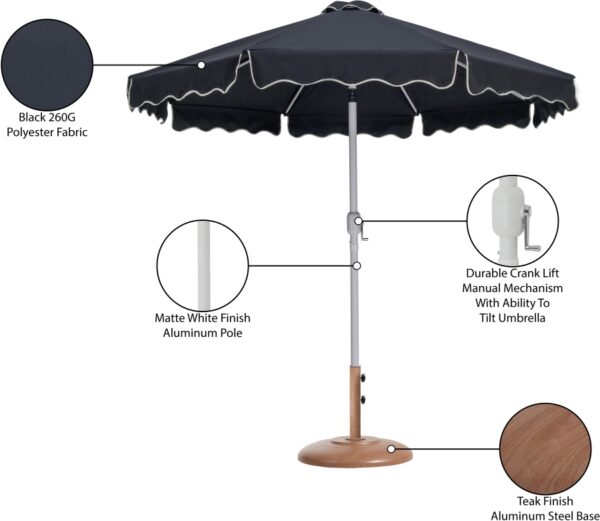 Amalfi Water Resistant Fabric And Aluminum Patio Umbrella with Base Set