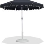 Amalfi Water Resistant Fabric And Aluminum Patio Umbrella with Base Set