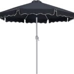 Amalfi Water Resistant Fabric And Aluminum Patio Umbrella with Base Set
