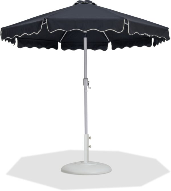Amalfi Water Resistant Fabric And Aluminum Patio Umbrella with Base Set