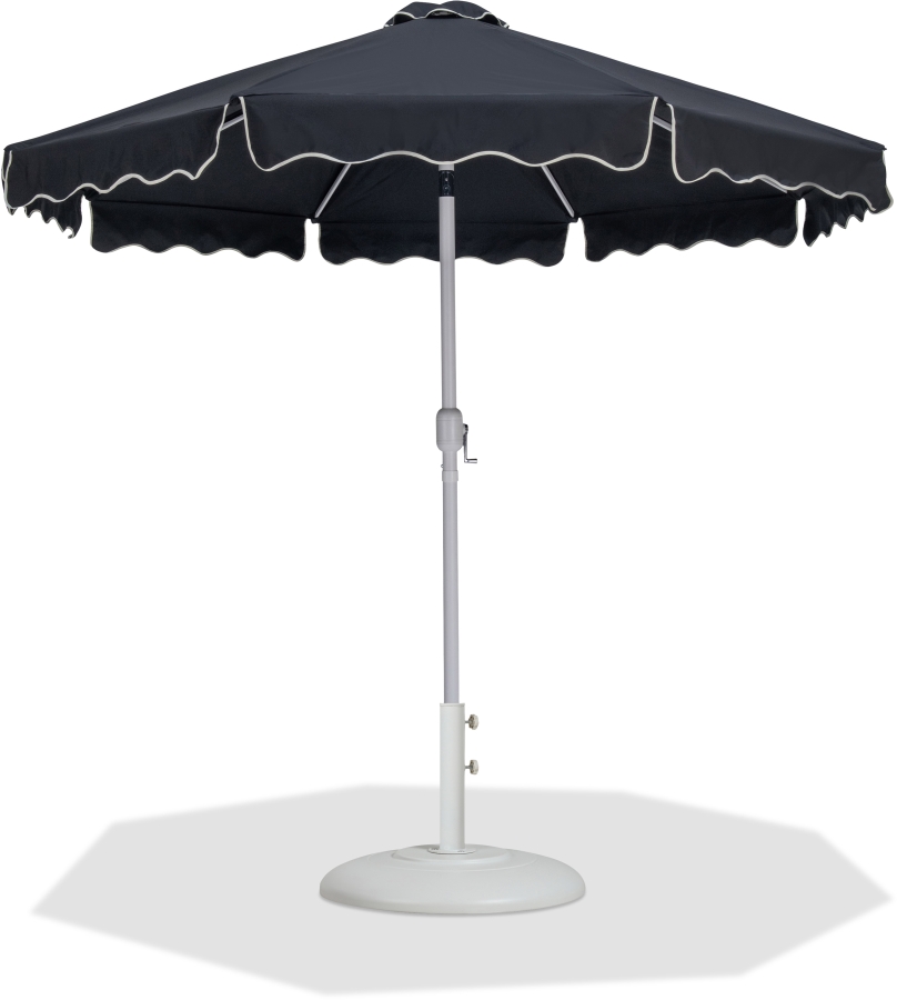Amalfi Water Resistant Fabric And Aluminum Patio Umbrella with Base Set