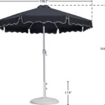 Amalfi Water Resistant Fabric And Aluminum Patio Umbrella with Base Set