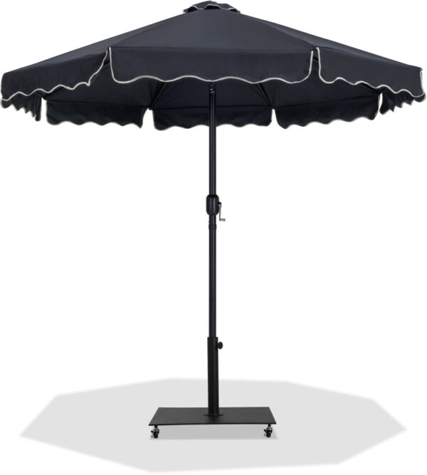 Amalfi Water Resistant Fabric And Aluminum Patio Umbrella with Base Set