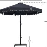 Amalfi Water Resistant Fabric And Aluminum Patio Umbrella with Base Set
